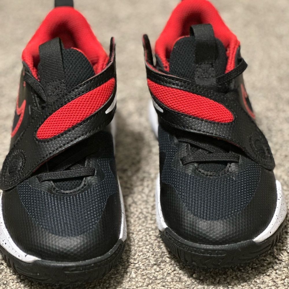Nike Kids Black and Red Basketball Shoes